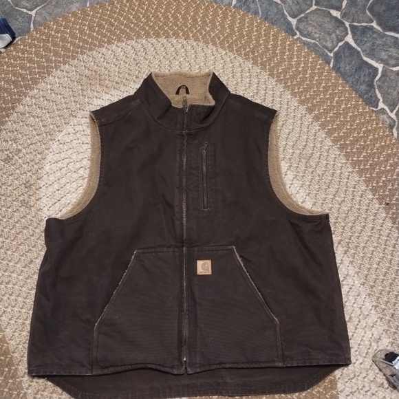Carhartt Sherpa Lined Canvas Vest VINTAGE - Picture 1 of 5